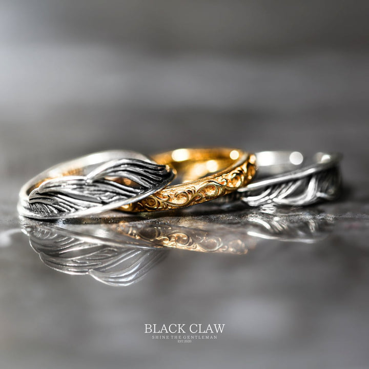 TRINITY FEATHER RING｜揺るがぬ心を重ねる、三層の羽リング