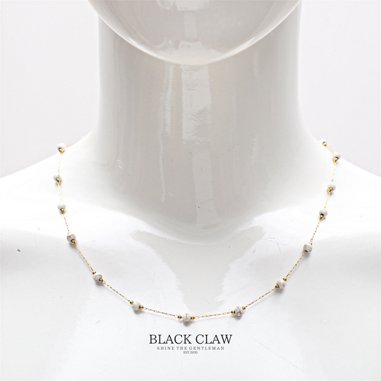 Turquoise Accent Necklace　【White】