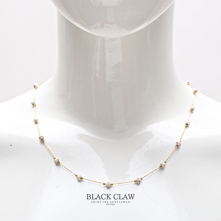 Turquoise Accent Necklace　【White】