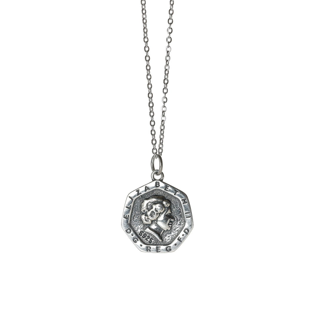 s925 Coin & Rose necklace