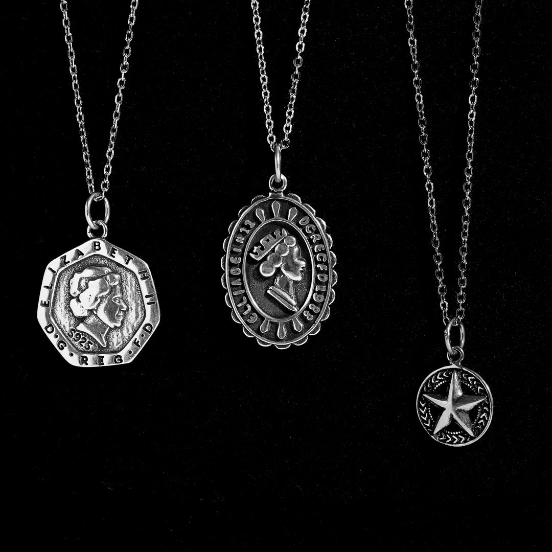 s925 Coin & Rose necklace