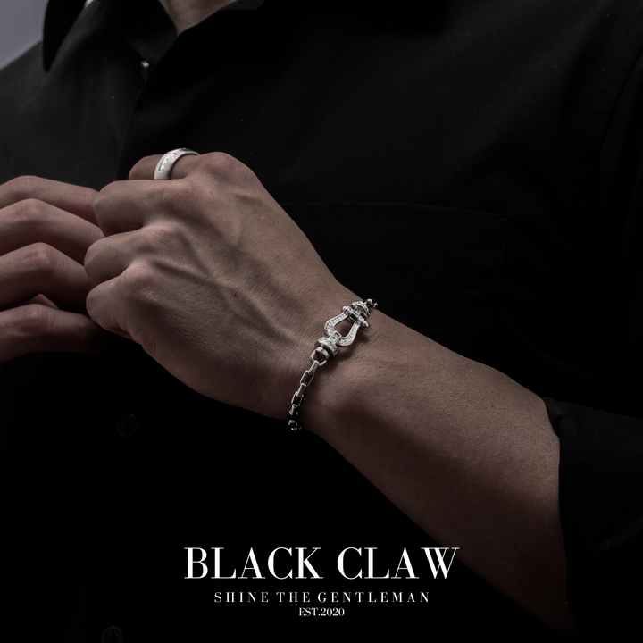 Zirconia Horseshoe Chain  Bracelet【SILVER】