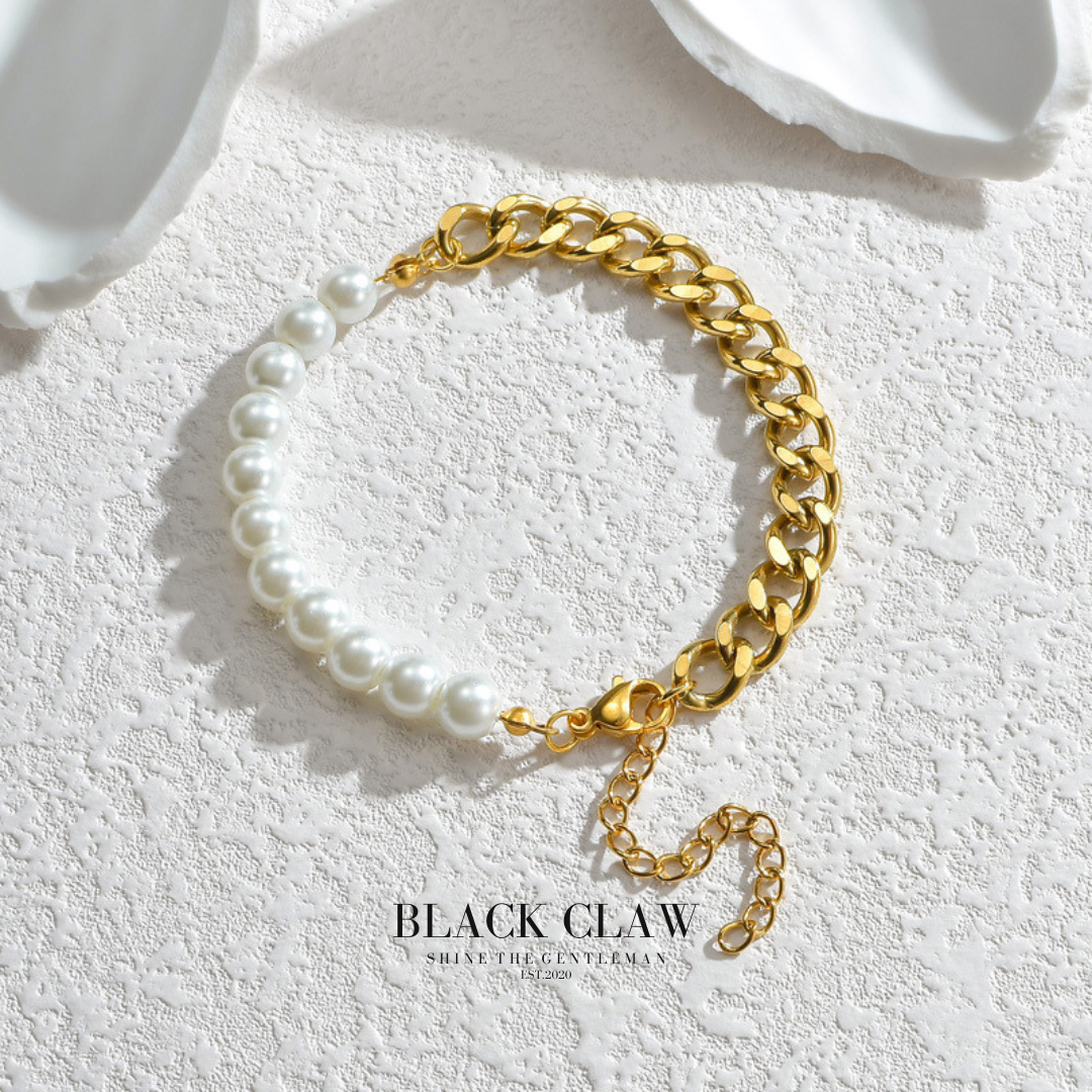 316L Pearl Chain bracelet【B&C】GOLD