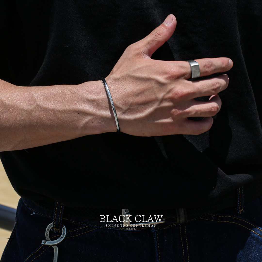 316L smooth Bangle 【Silver】