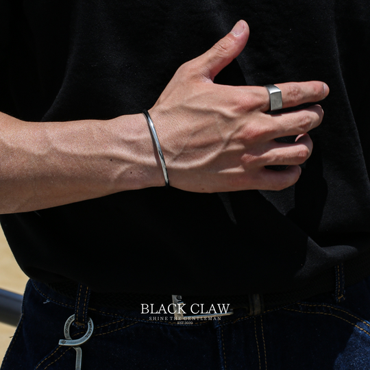 316L smooth Bangle 【Silver】