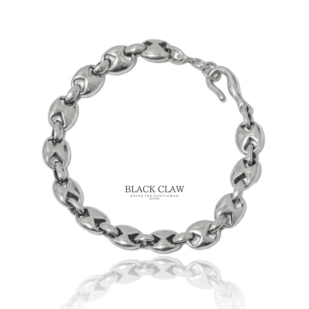 316L Link Hook Bracelet SILVER 全体像 6mm幅リンクチェーン