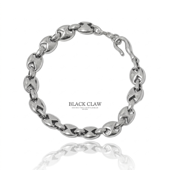 316L Link Hook Bracelet SILVER 全体像 6mm幅リンクチェーン