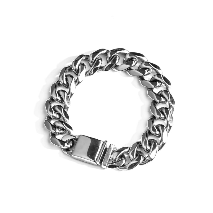 【15mm】316L Flat Link Chain Bracelet