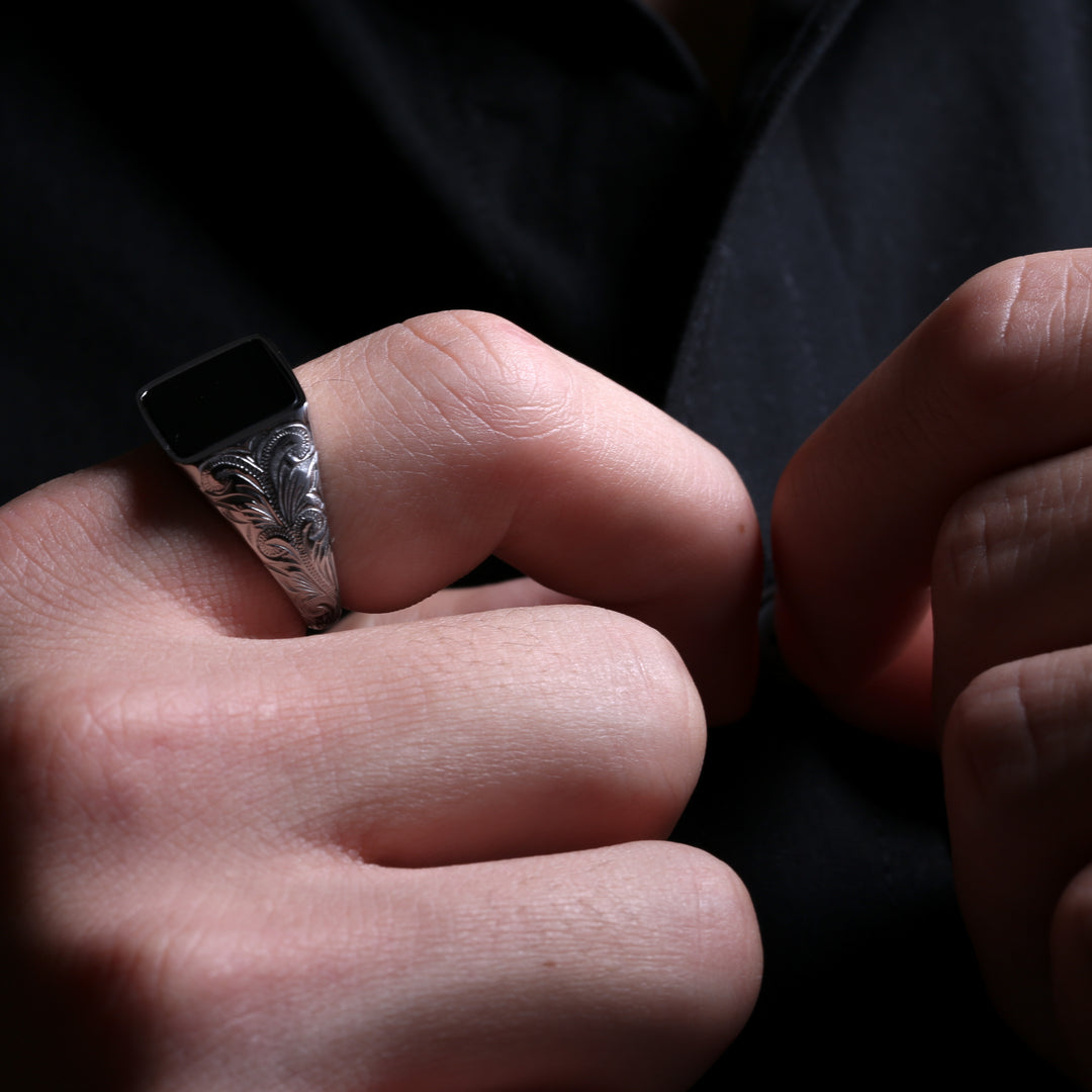 316L Hawaiian Signet Ring Silver