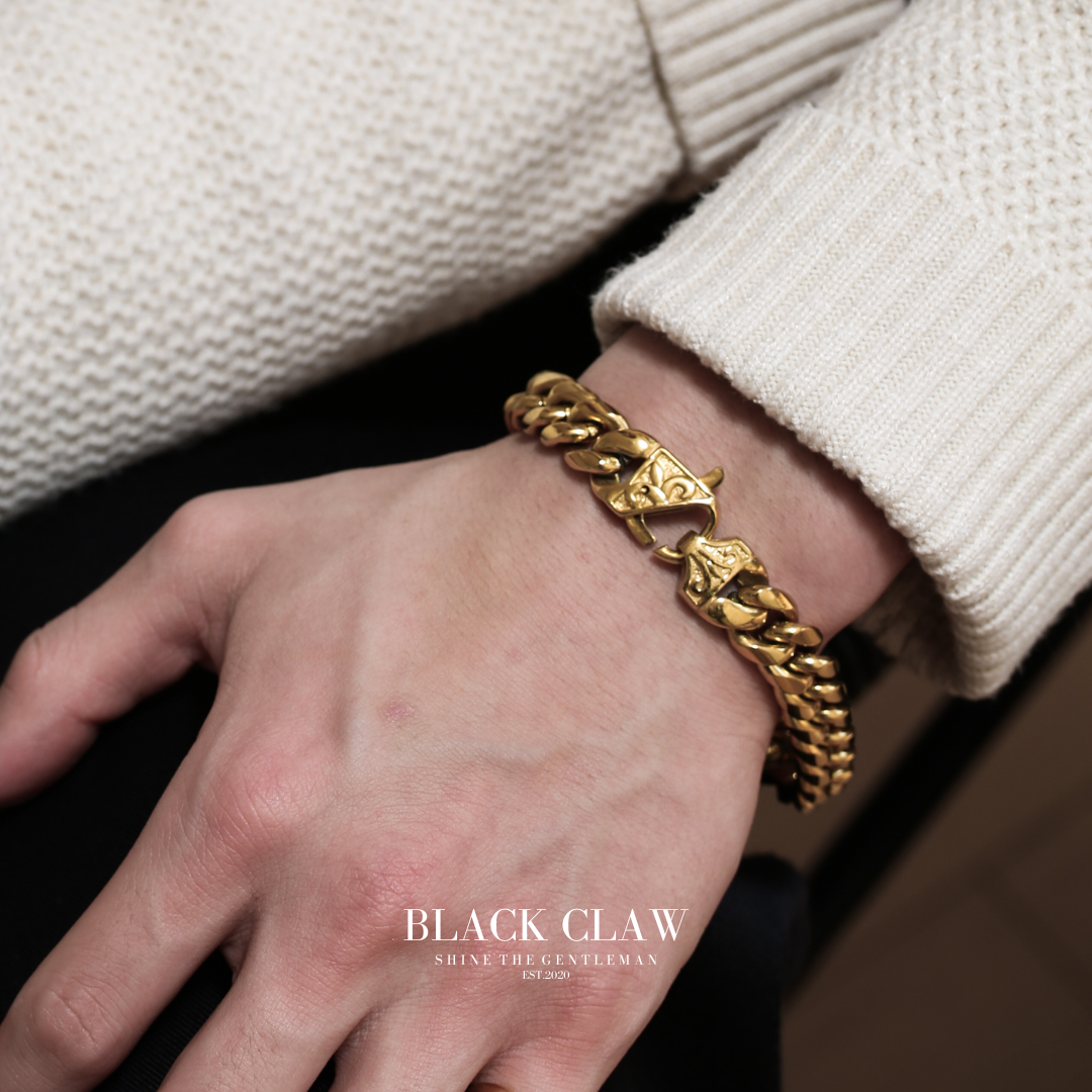 316L Lily Flower Chain  Bracelet　【GOLD】