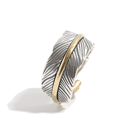 S925 Indian Feather Ring