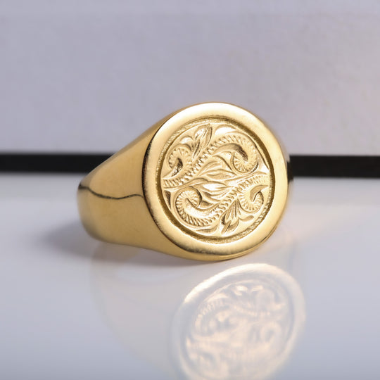 Hawaiian Signet Coin Ring 【GOLD】
