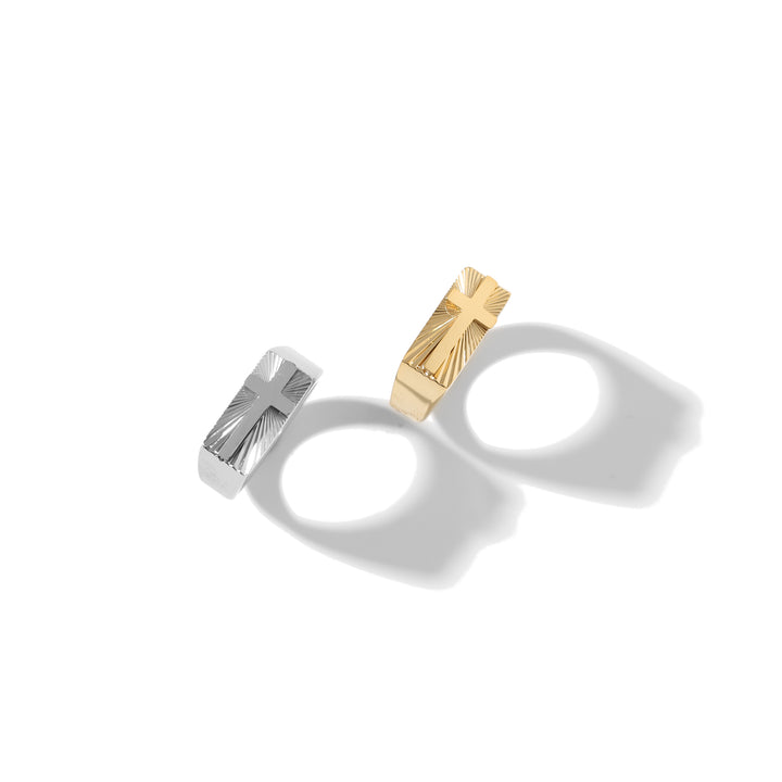 316L Jagged Cross Ring SILVER