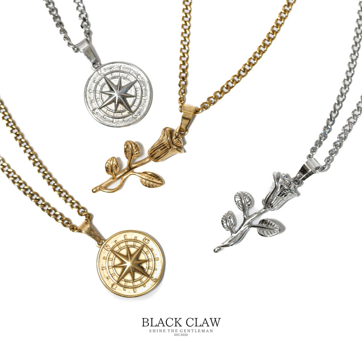 【BLACK CLAW】Rose Emblem Necklace ? Silver