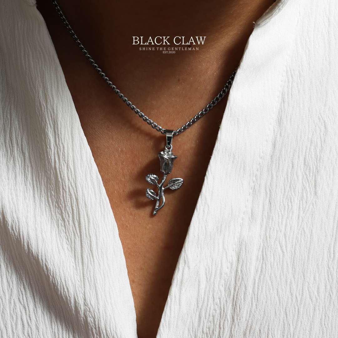 【BLACK CLAW】Rose Emblem Necklace ? Silver