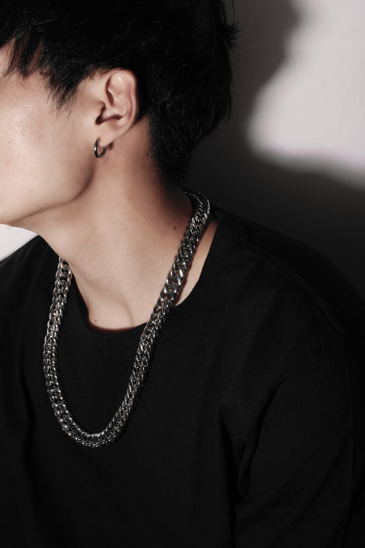 316L Double Chain Necklace Silver