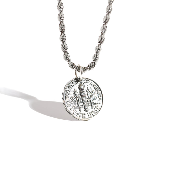 S925 Smile Coin Reversible Necklace