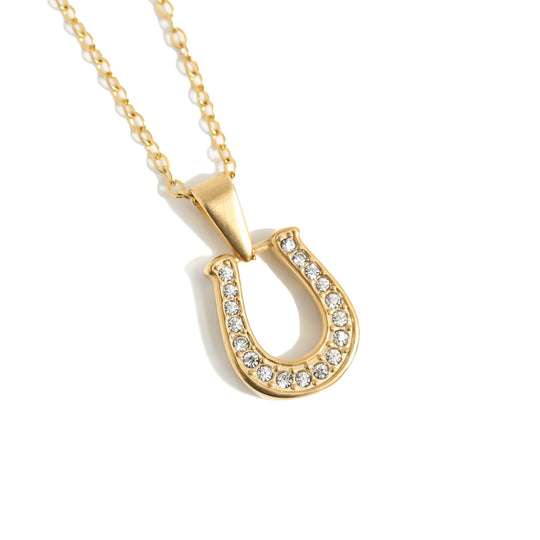 Horseshoe Reversible Necklace Gold