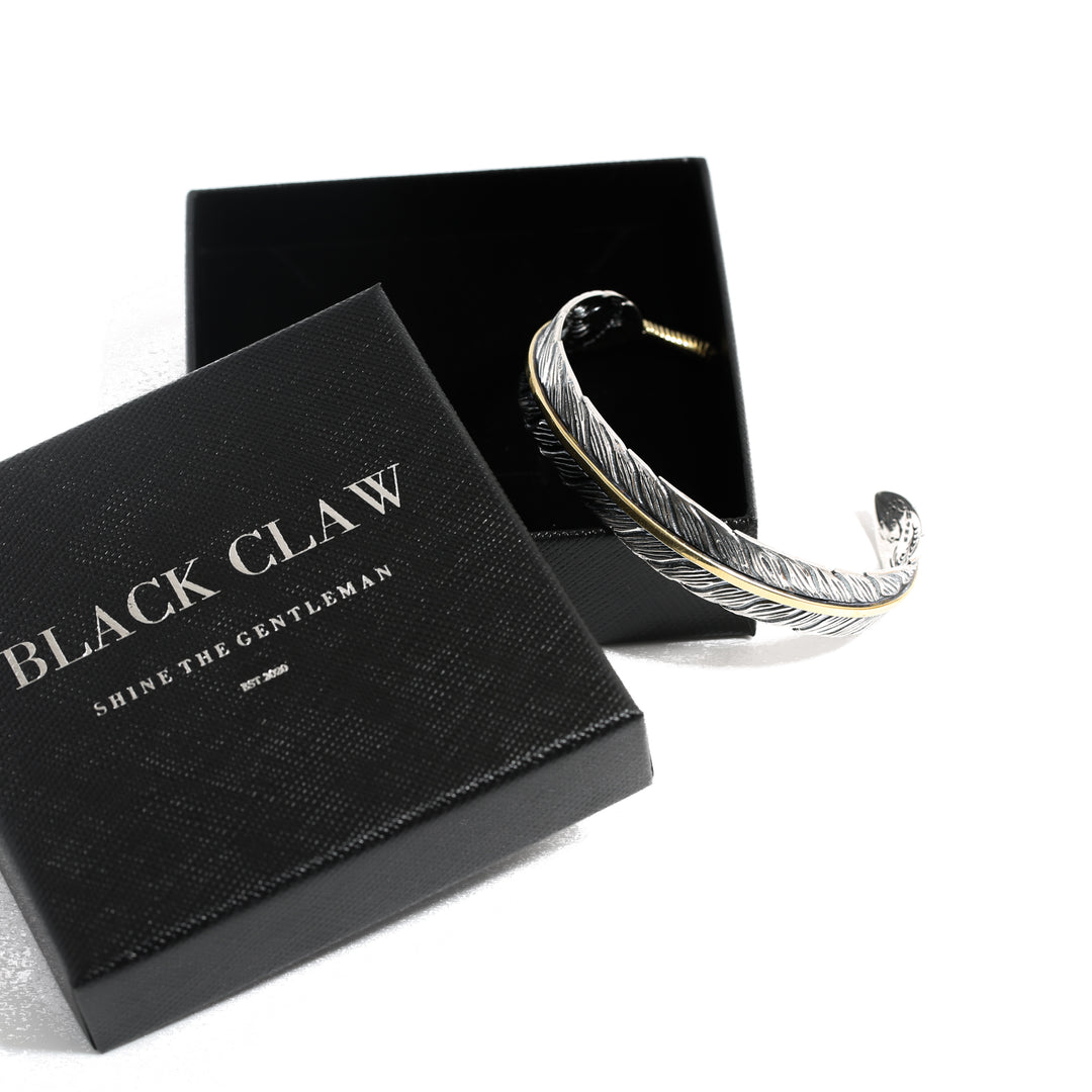 S925 Indian Feather Bangle