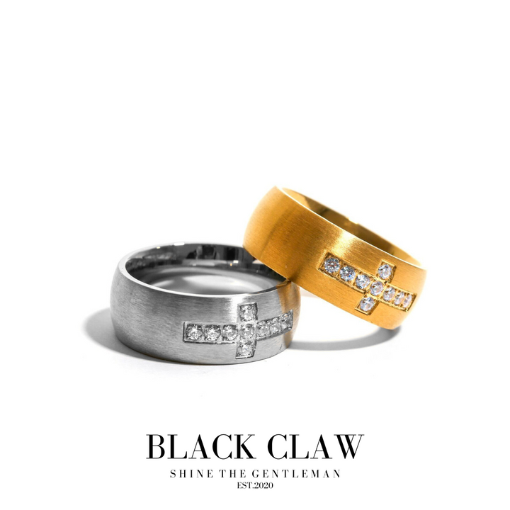 316L Zirconia Cross Ring【SILVER】