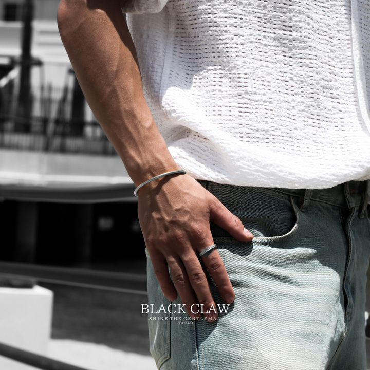 316L smooth Bangle 【Silver】