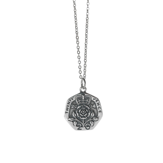 s925 Coin & Rose necklace