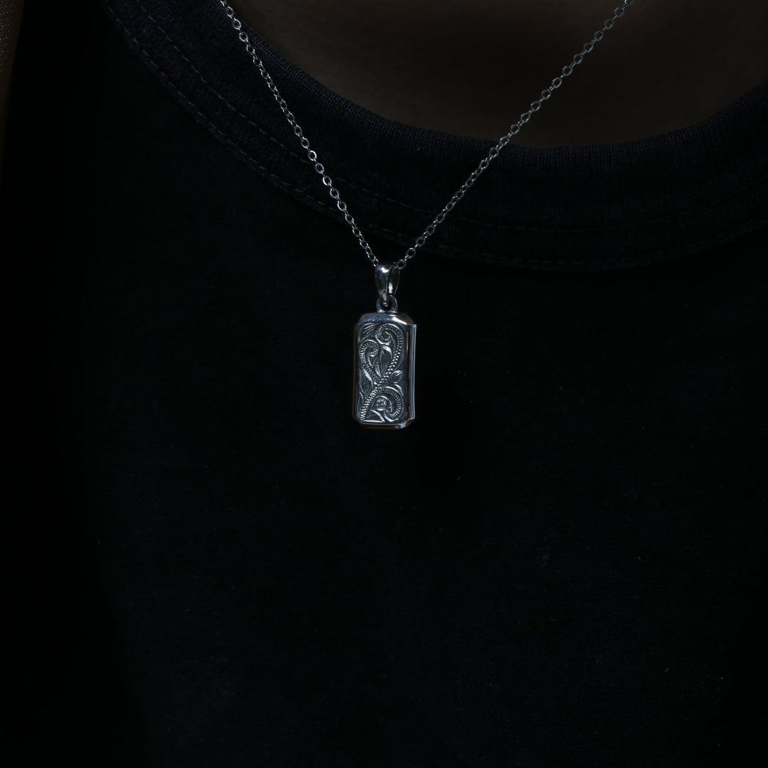 316L Hawaiian Square Zirconia Necklace【SILVER】