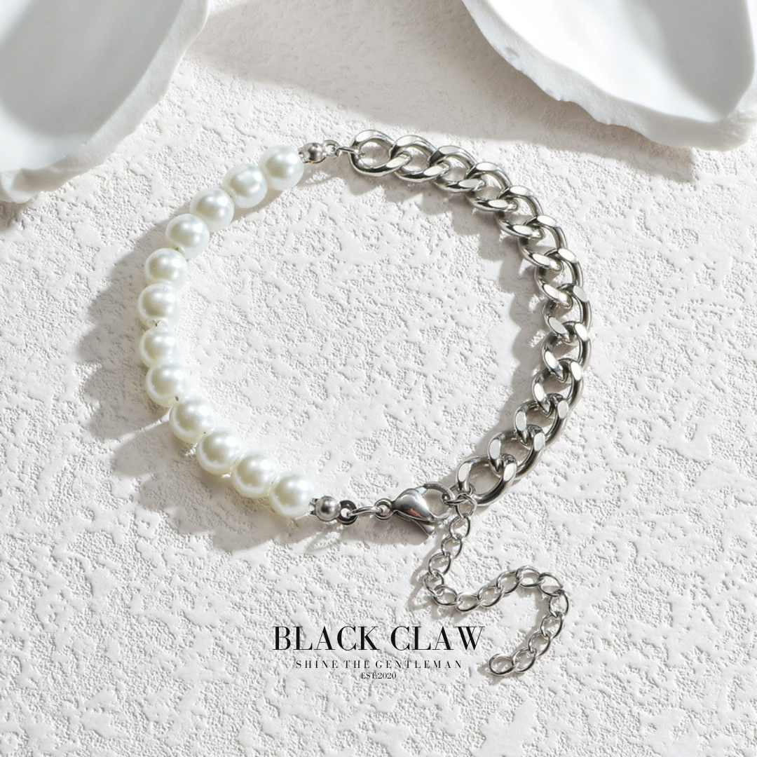 316L Pearl Chain bracelet【B&C】SILVER
