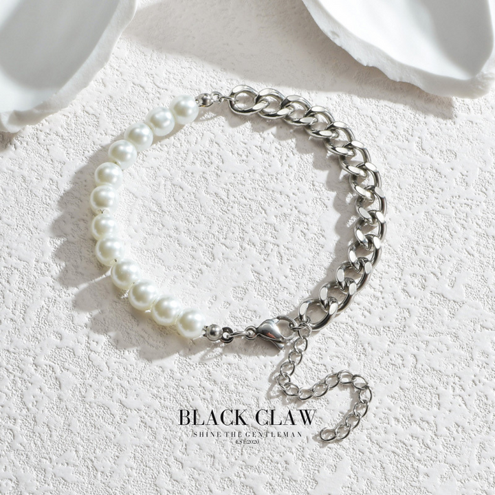 316L Pearl Chain bracelet【B&C】SILVER
