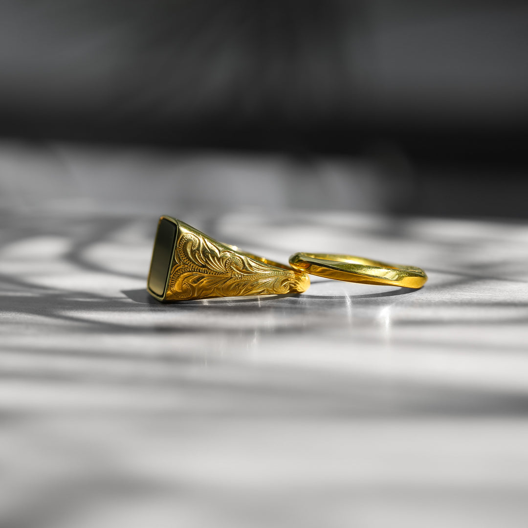316L Simple Wave Ring GOLD