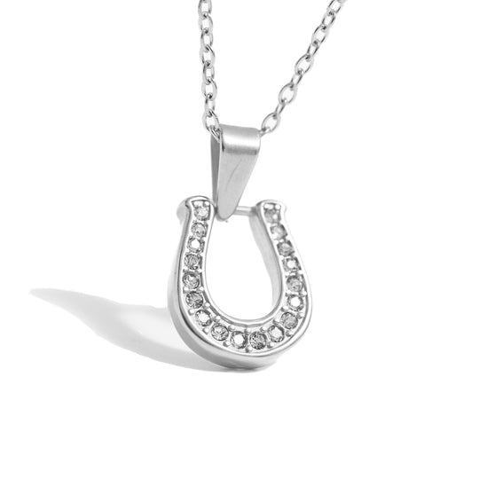 Horseshoe Reversible Necklace Silver