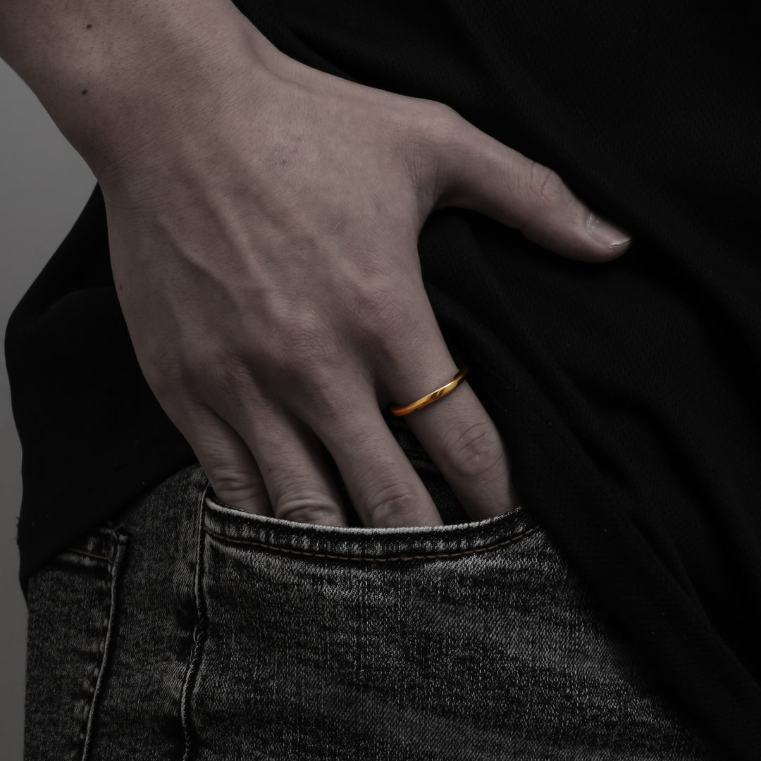 316L Simple Wave Ring GOLD