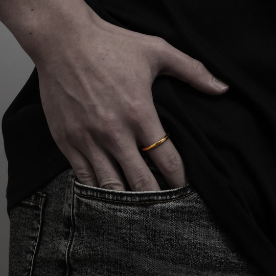 316L Simple Wave Ring GOLD