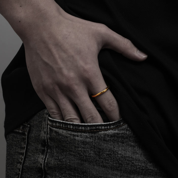 316L Simple Wave Ring GOLD