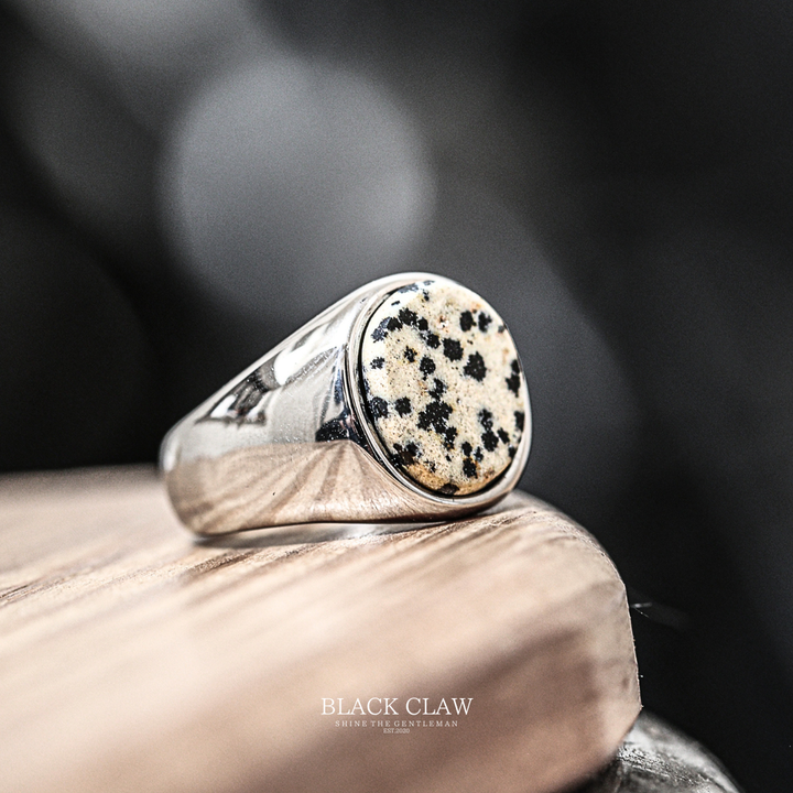 Dalmatian Stone Signet Ring SILVER サイドビュー