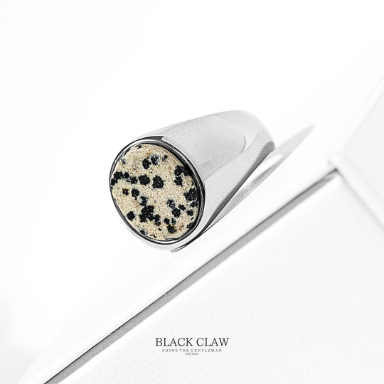 Dalmatian Stone Signet Ring【SILVER】