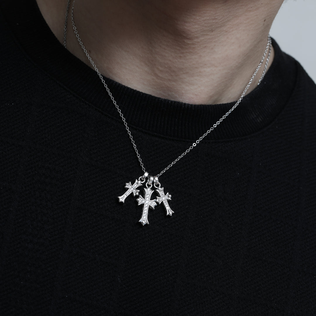 Hawaiian Triple Cross Necklace【SILVER】