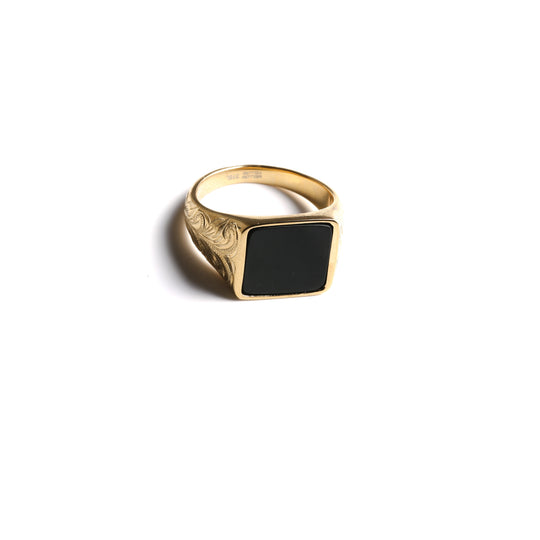 316L Hawaiian Signet Ring Gold