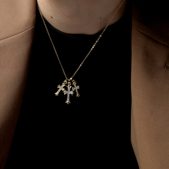 Hawaiian Triple Cross Necklace　【GOLD】