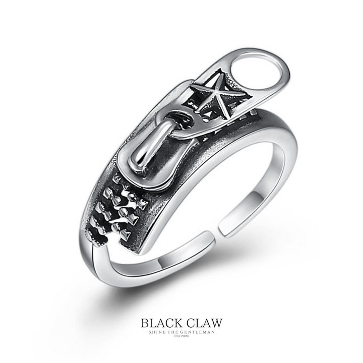 S925 Zipper Pentagram Ring（拡張可能）