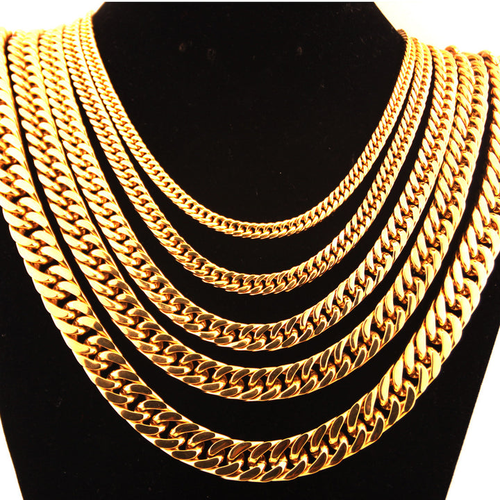 316L Double Chain Necklace Gold