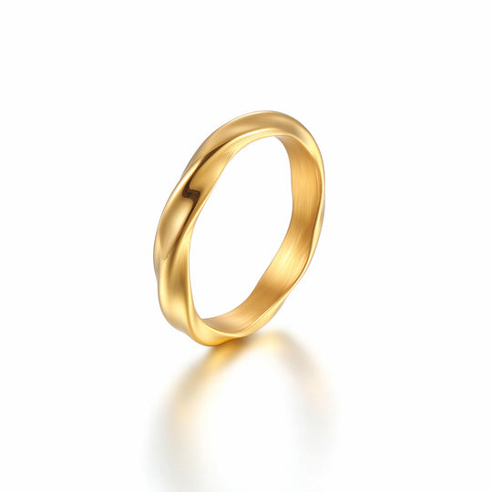 316L Wave Ring GOLD