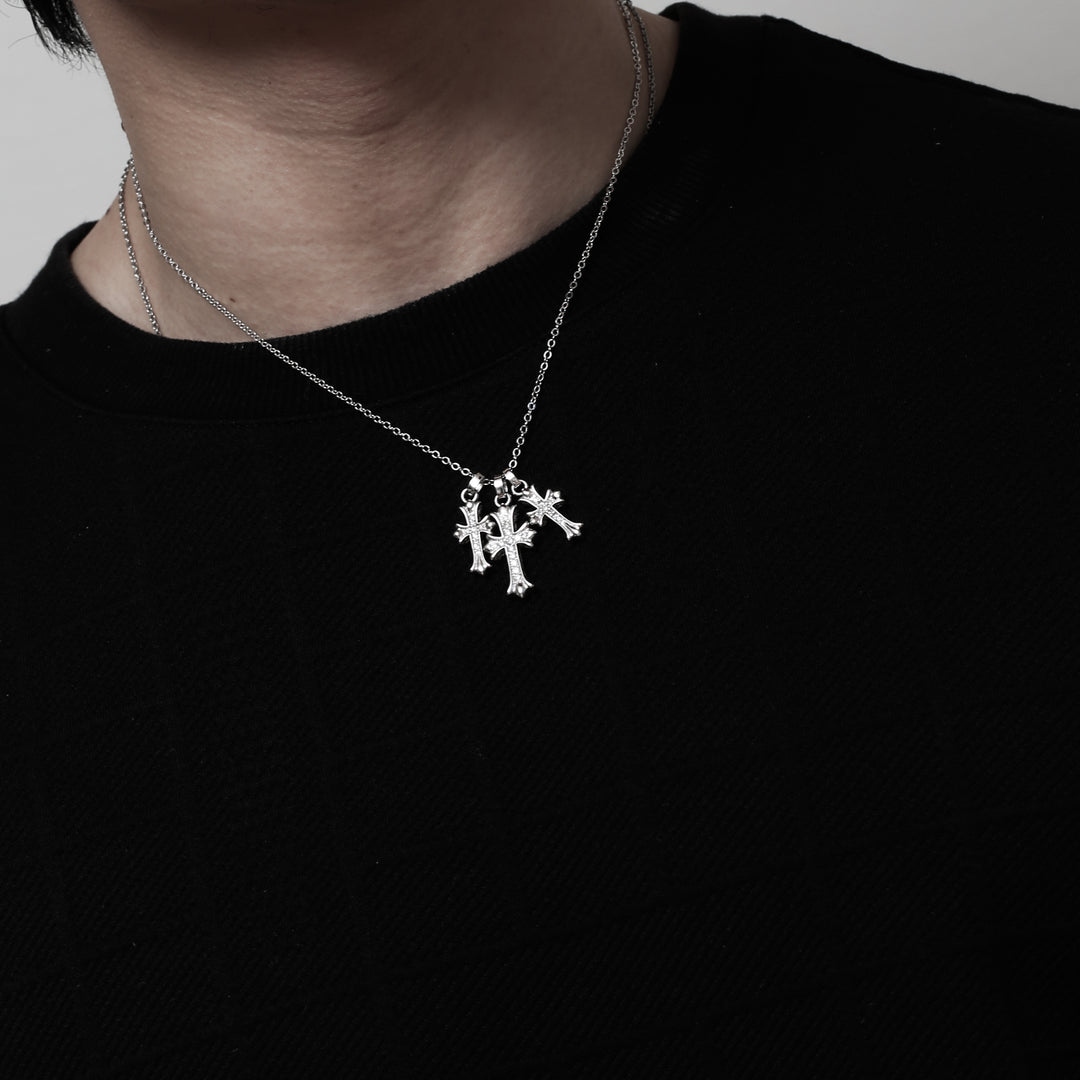 Hawaiian Triple Cross Necklace【SILVER】