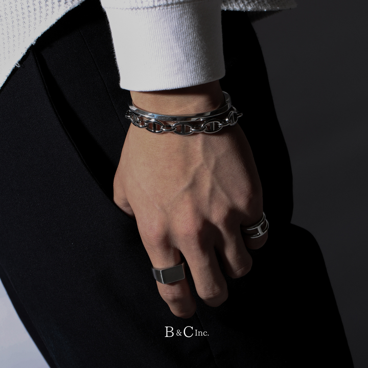 316L Surgical Stainless Bangle -Silver