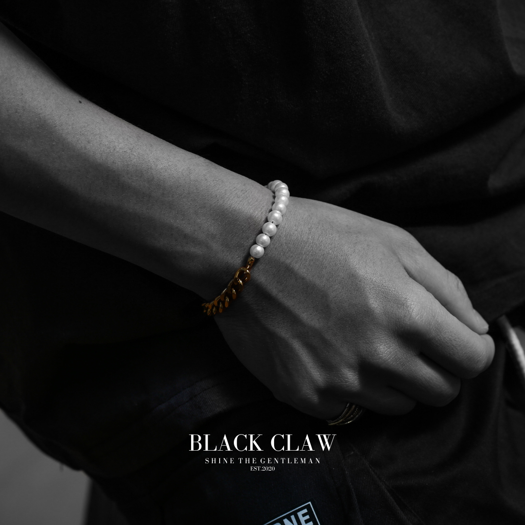 316L Pearl Chain bracelet【B&C】GOLD