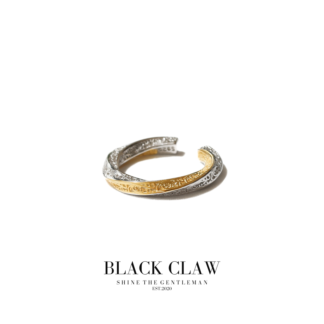 S925 Arabesque Pattern Ring / B&C