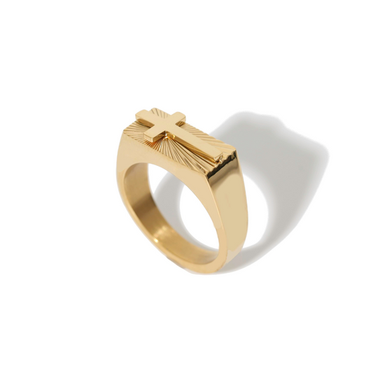 316L Jagged Cross Ring SILVER