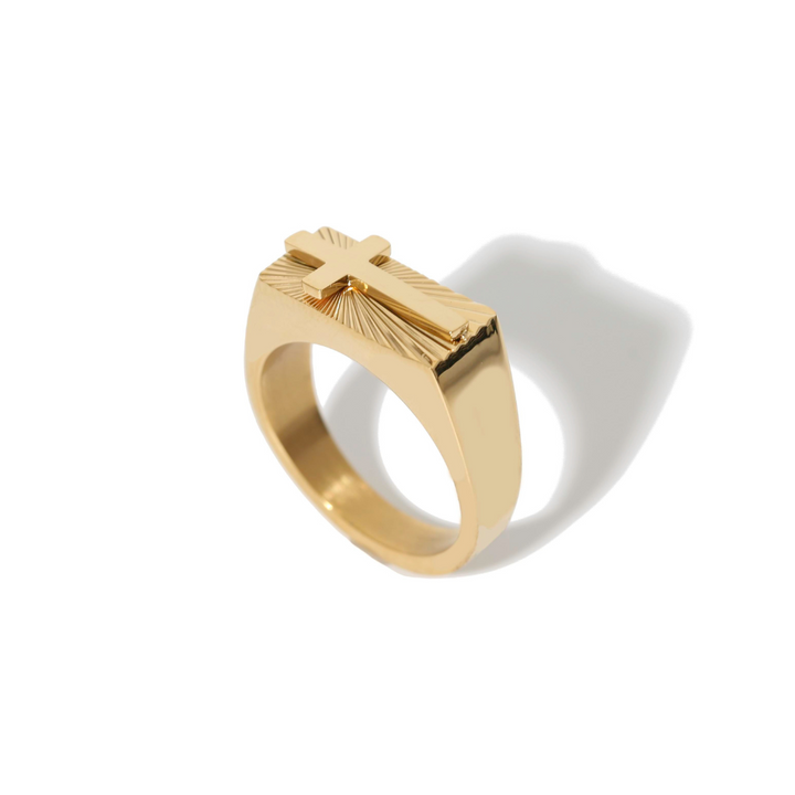316L Jagged Cross Ring SILVER