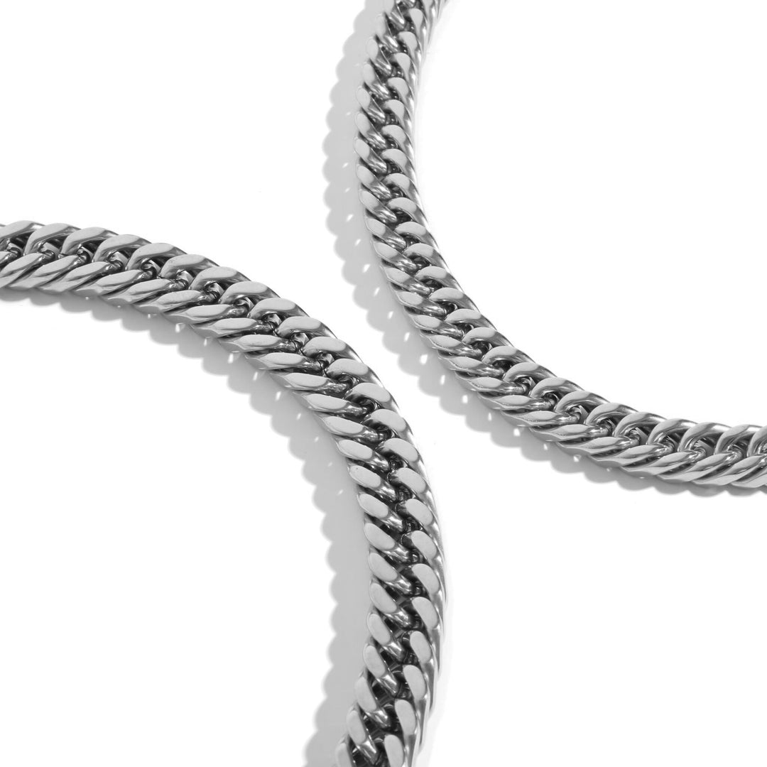 316L Double Chain Necklace Silver