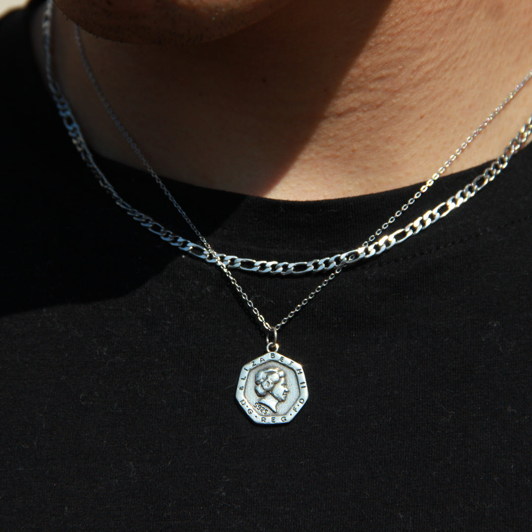 s925 Coin & Rose necklace